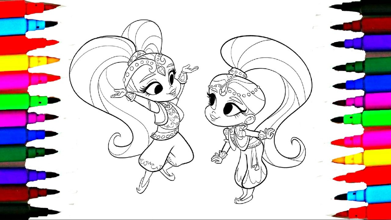 Coloring Art For Kids
 Coloring Pages Shimmer and Shine l Nickelodeon Drawing