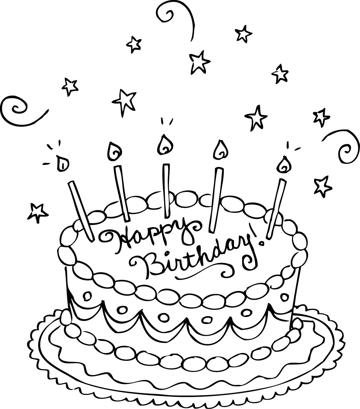 Coloring Birthday Cards
 Free Printable Birthday Cake Coloring Pages For Kids