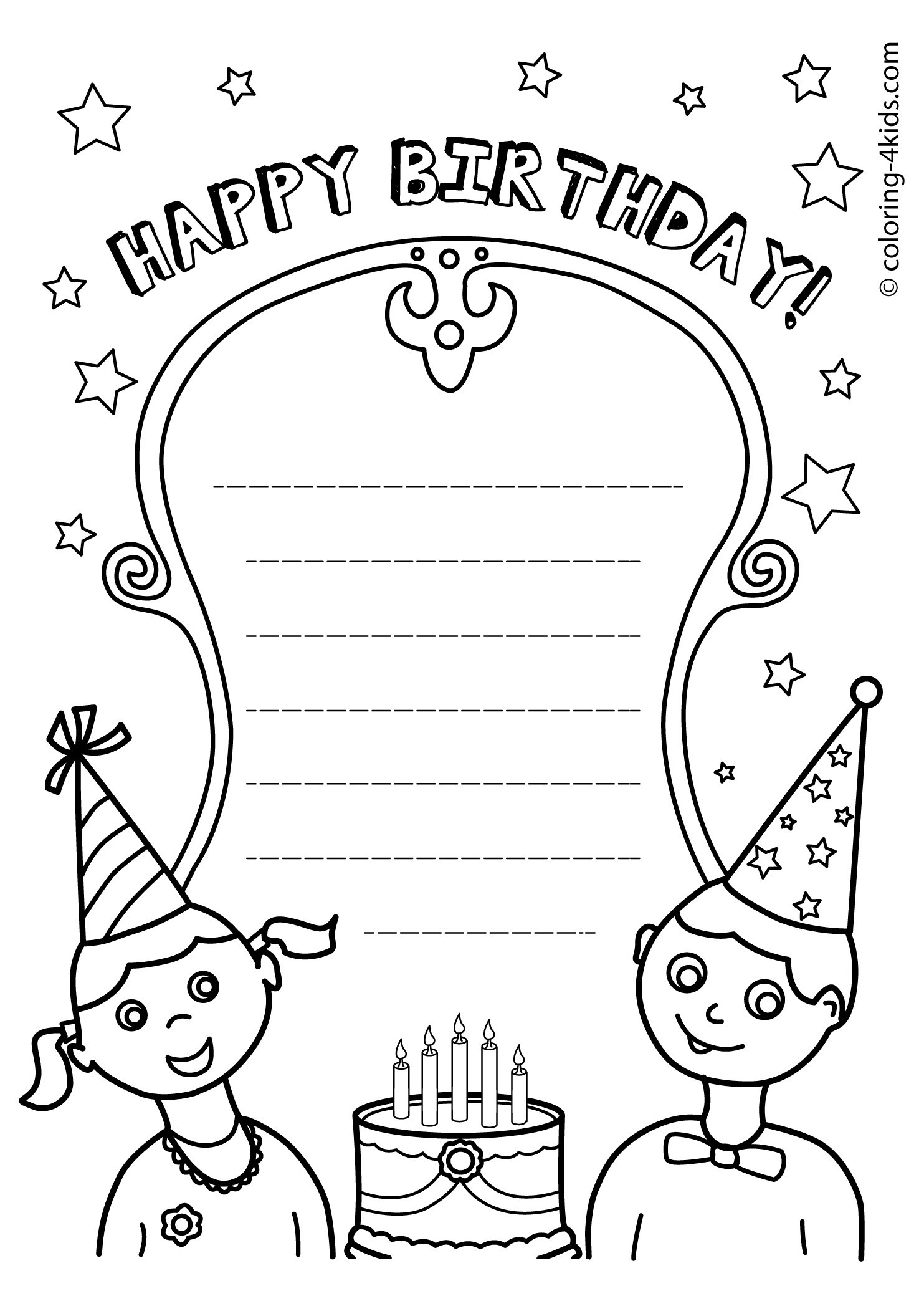 Coloring Birthday Cards
 50 Gorgeous Coloring Birthday Cards