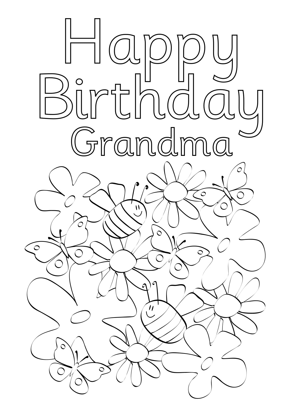 Coloring Birthday Cards
 Happy Birthday Cards Drawing at GetDrawings