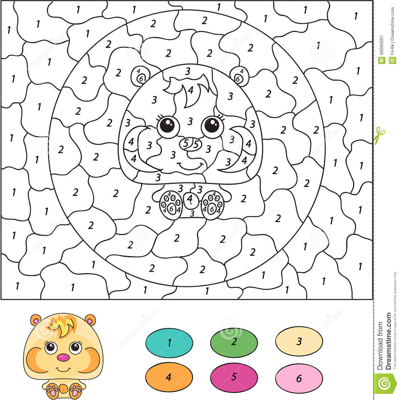 Coloring Games For Kids
 Color By Number Educational Game For Kids Cartoon Hamster