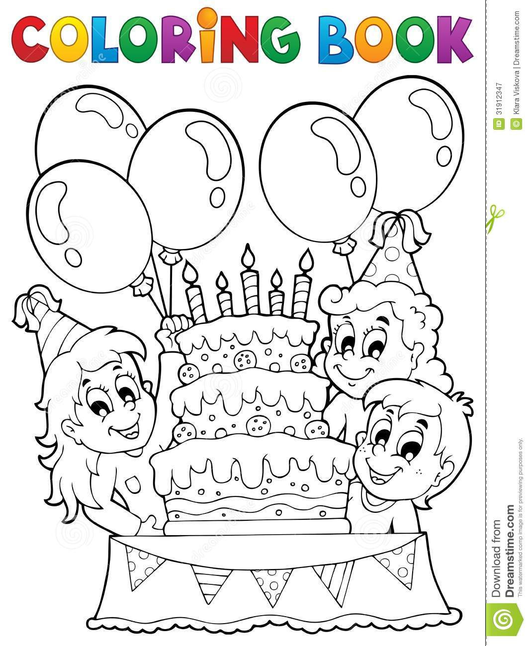 Coloring Ideas For Kids
 Coloring Book Kids Party Theme 2 Stock Vector
