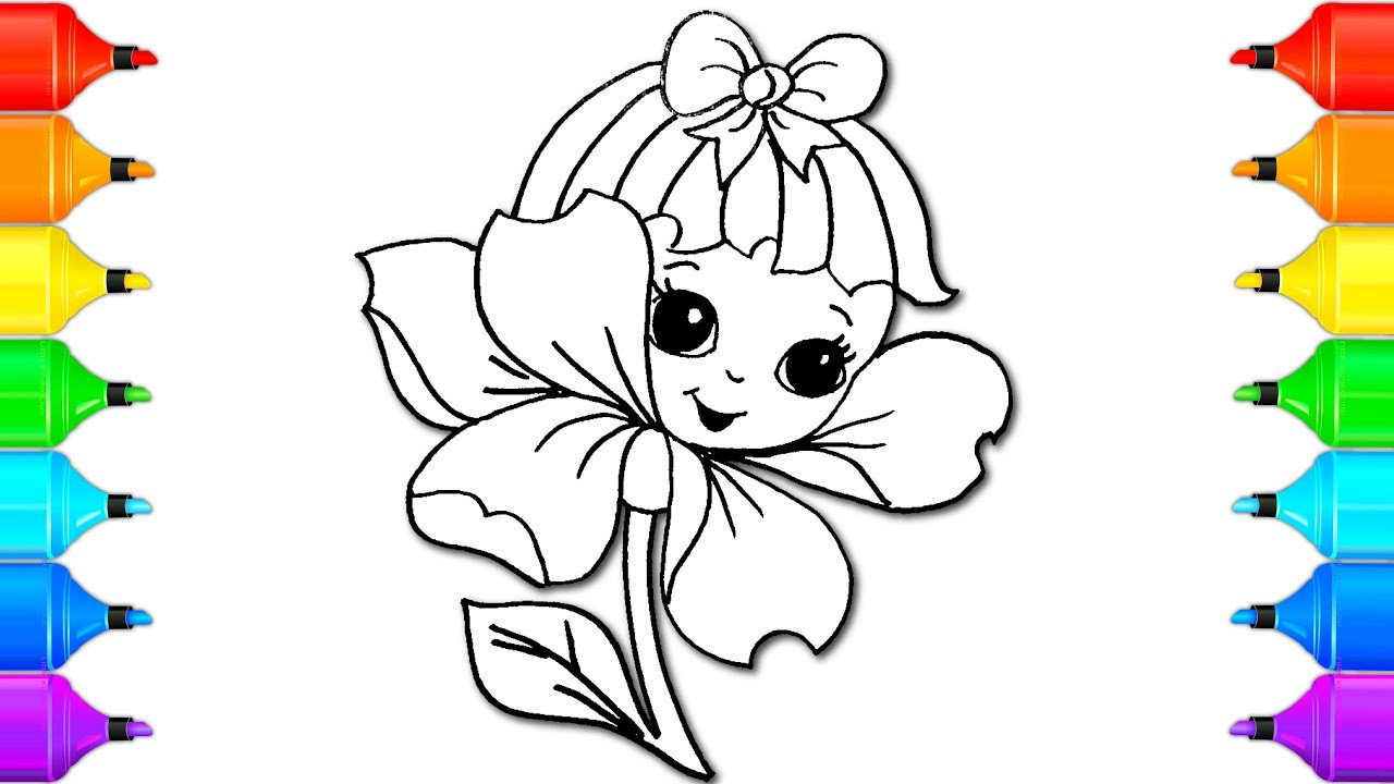 Coloring Kids
 How to Color and Draw Flower Coloring Painting Pages