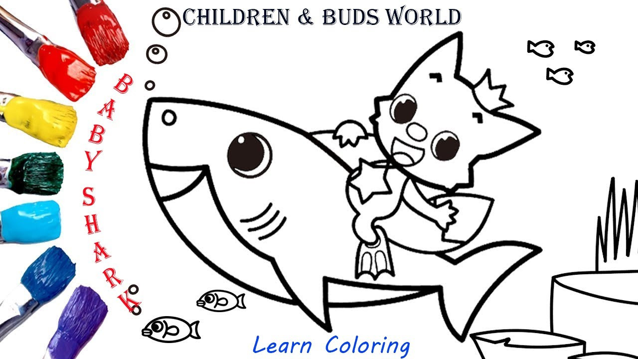 Coloring Pages Baby Shark
 Coloring Baby Shark Family Coloring Page How to draw