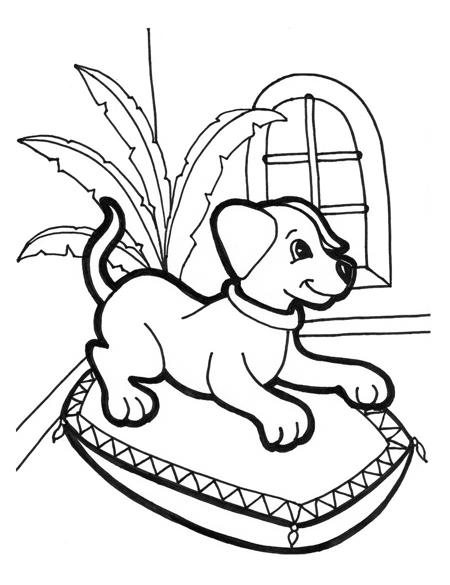 Coloring Pages For Kids Dogs
 Free Printable Puppies Coloring Pages For Kids