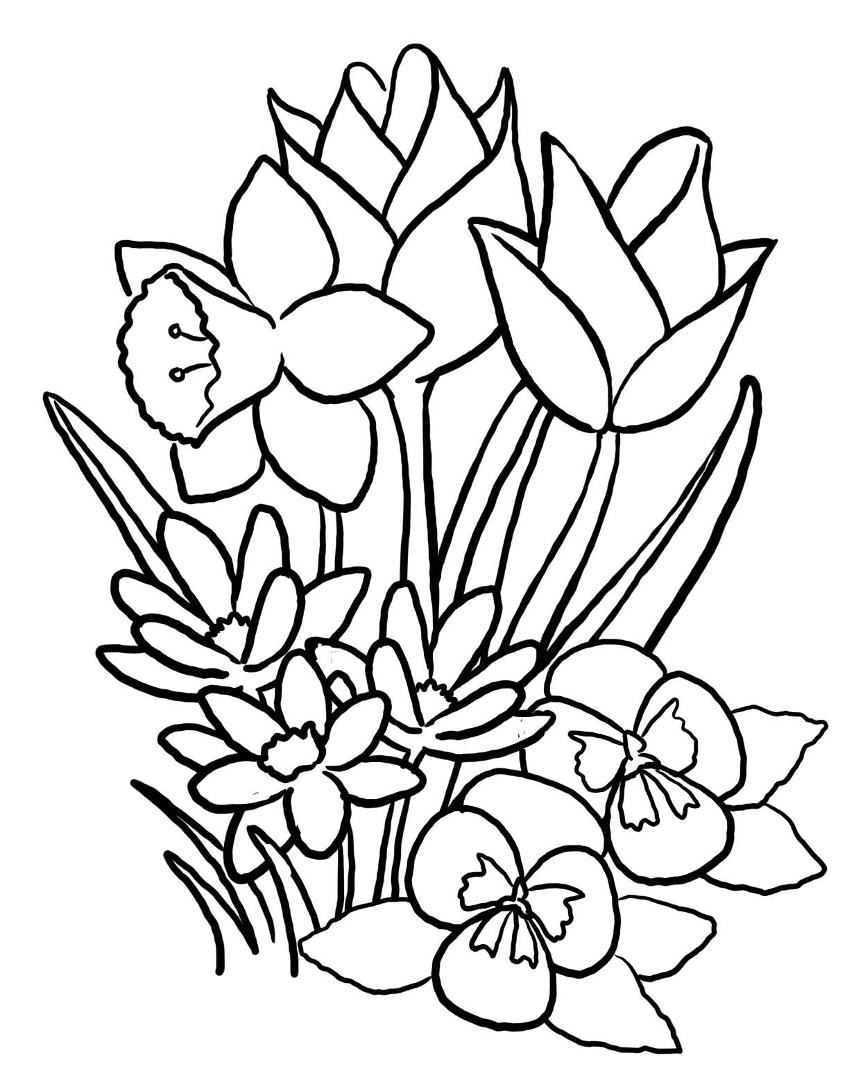 Coloring Pages For Kids Flowers
 Free Printable Flower Coloring Pages For Kids Best