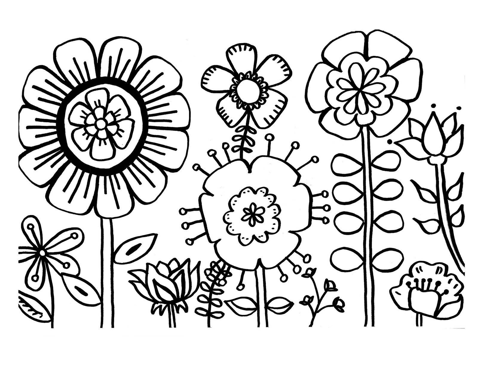 Coloring Pages For Kids Flowers
 Free Printable Flower Coloring Pages For Kids Best