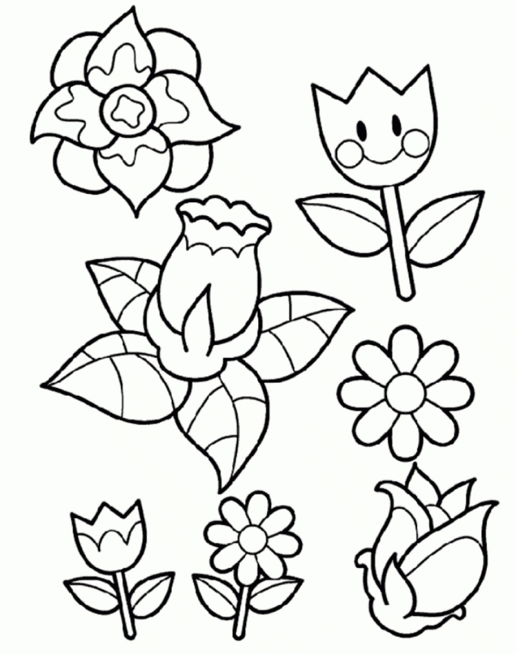 Coloring Pages For Kids Flowers
 Printable Spring Flower Coloring Pages Coloring Home