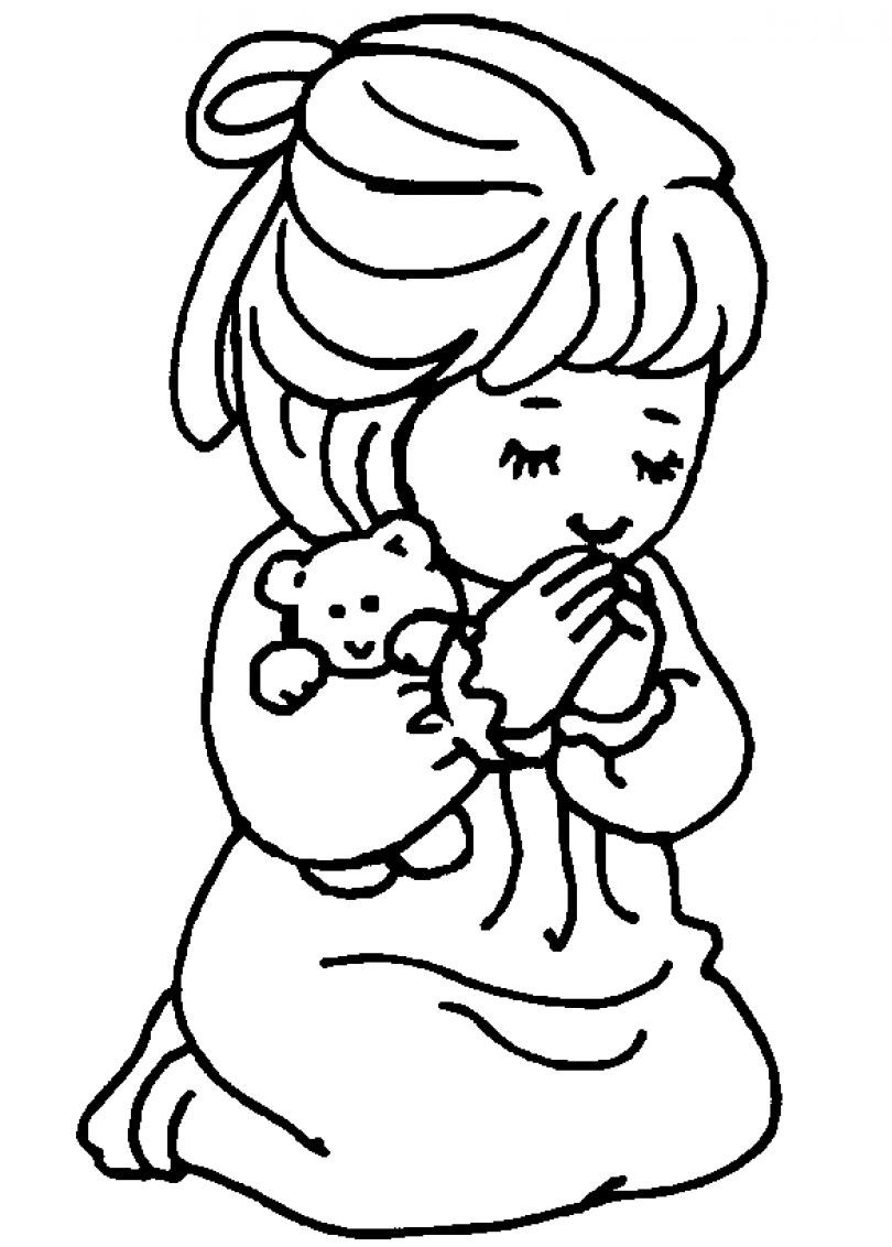 Coloring Picture For Kids
 Children Praying Coloring Page