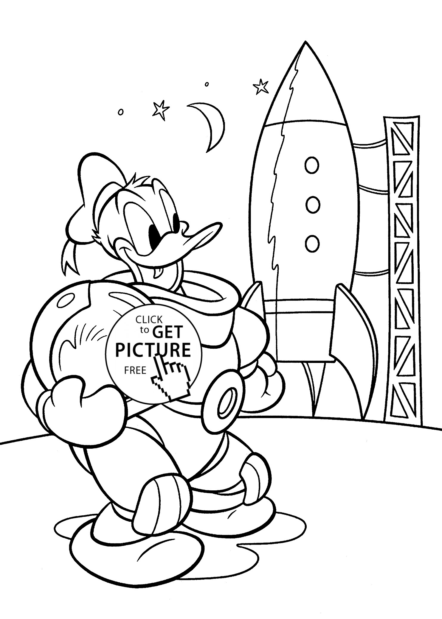 Coloring Printables For Kids
 Donald Duck astronaut coloring pages for kids printable