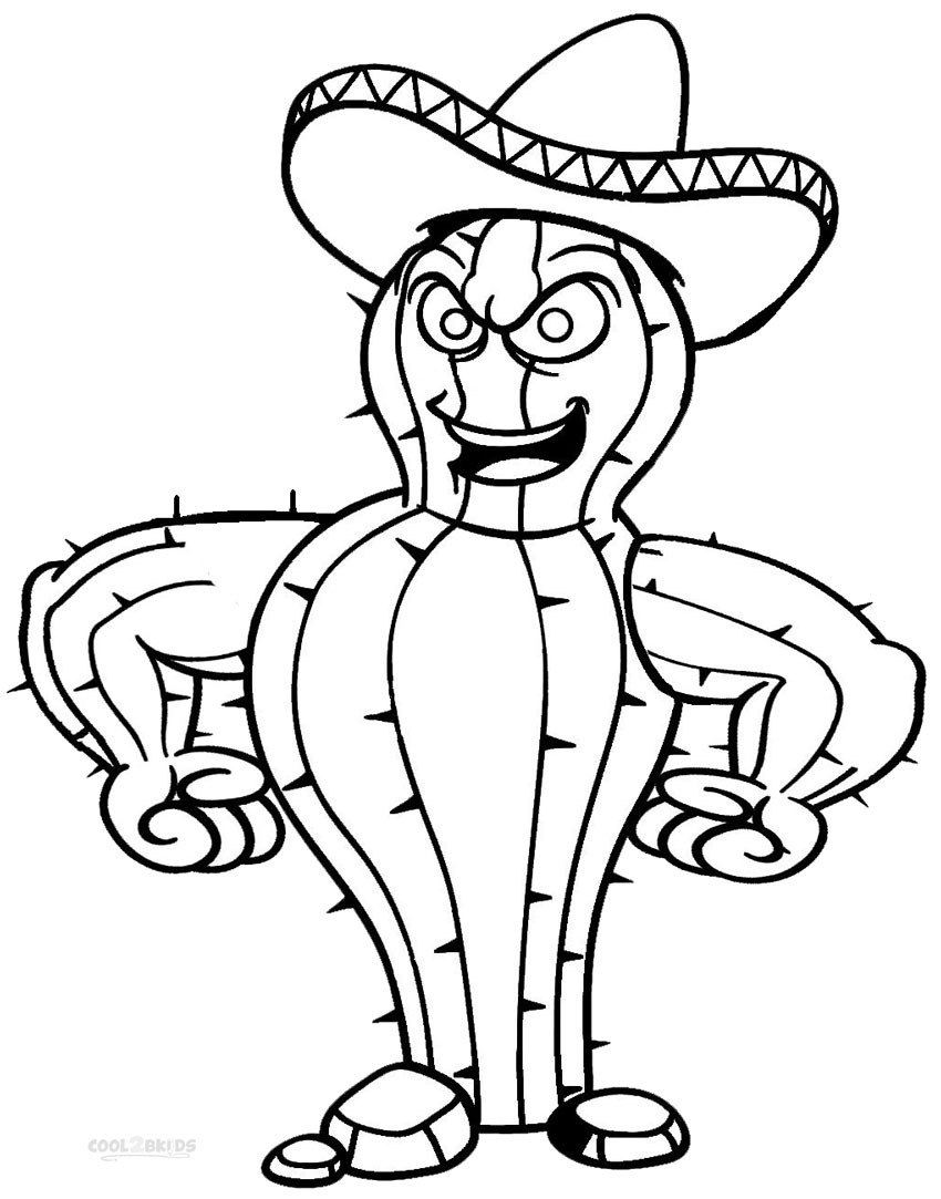 Coloring Printables For Kids
 Printable Cactus Coloring Pages For Kids