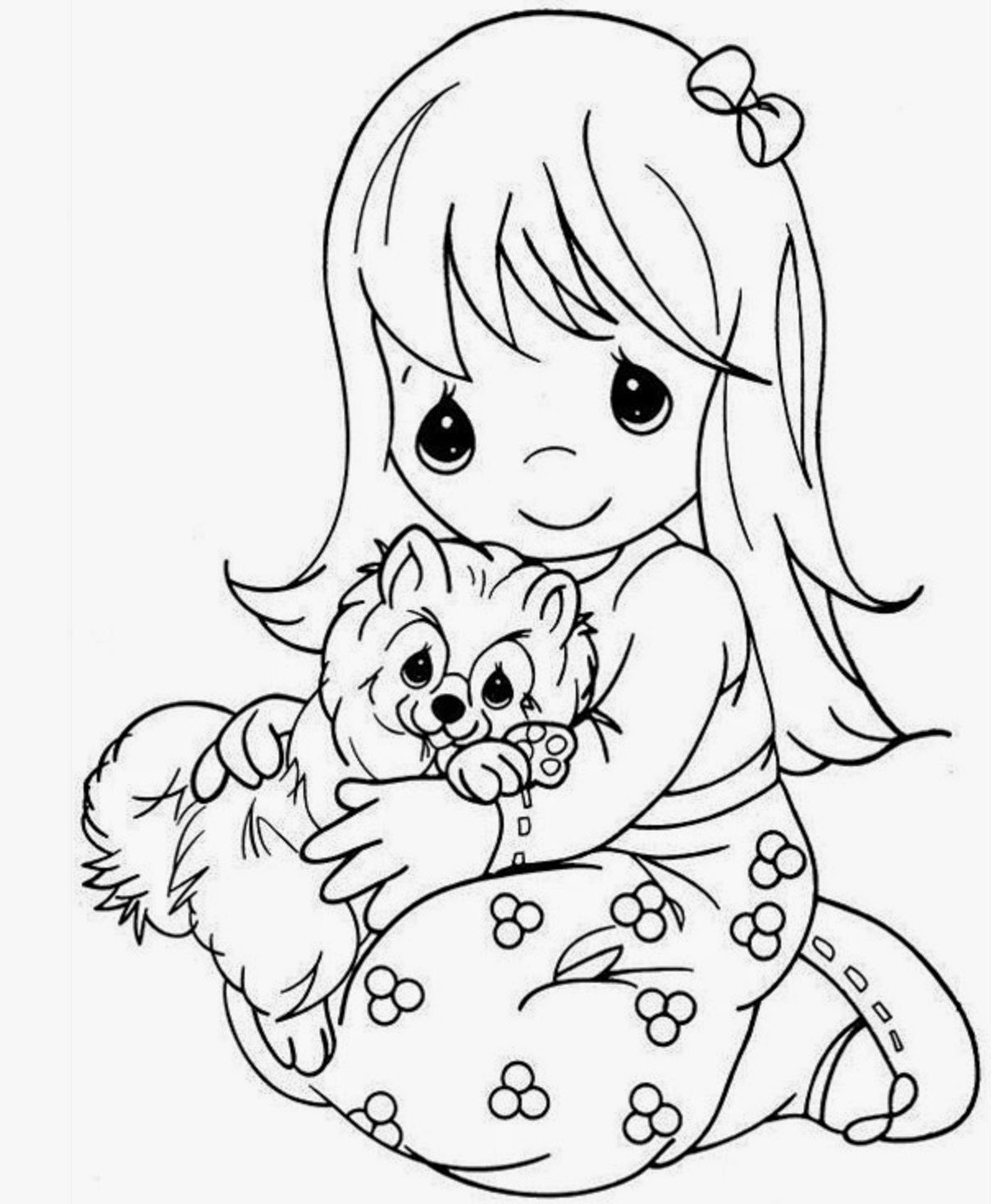 Coloring Sheets For Girls
 colours drawing wallpaper Beautiful Precious Moments Girl