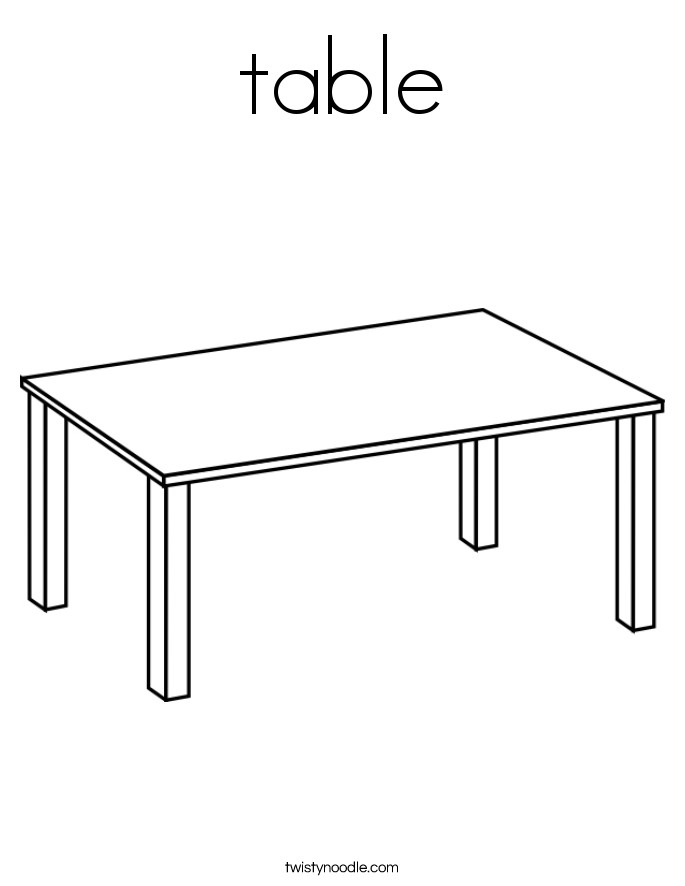 Coloring Table For Kids
 table Coloring Page Twisty Noodle