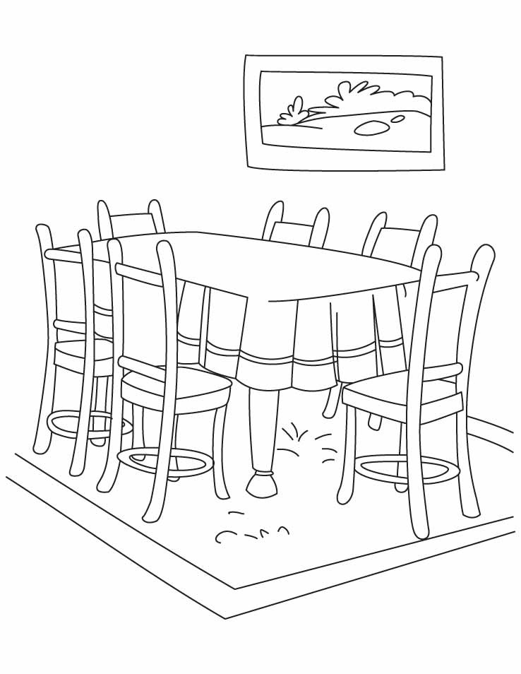 Coloring Table For Kids
 Dinning table coloring pages