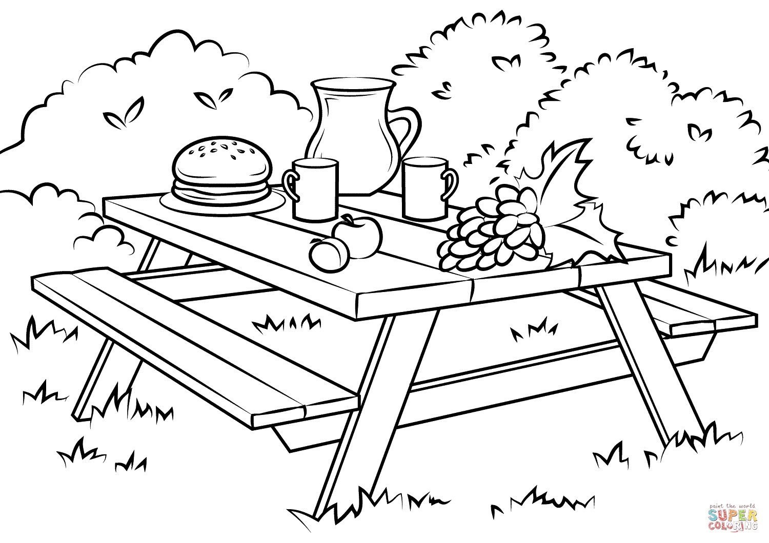 Coloring Table For Kids
 picnic table clipart black and white 20 free Cliparts