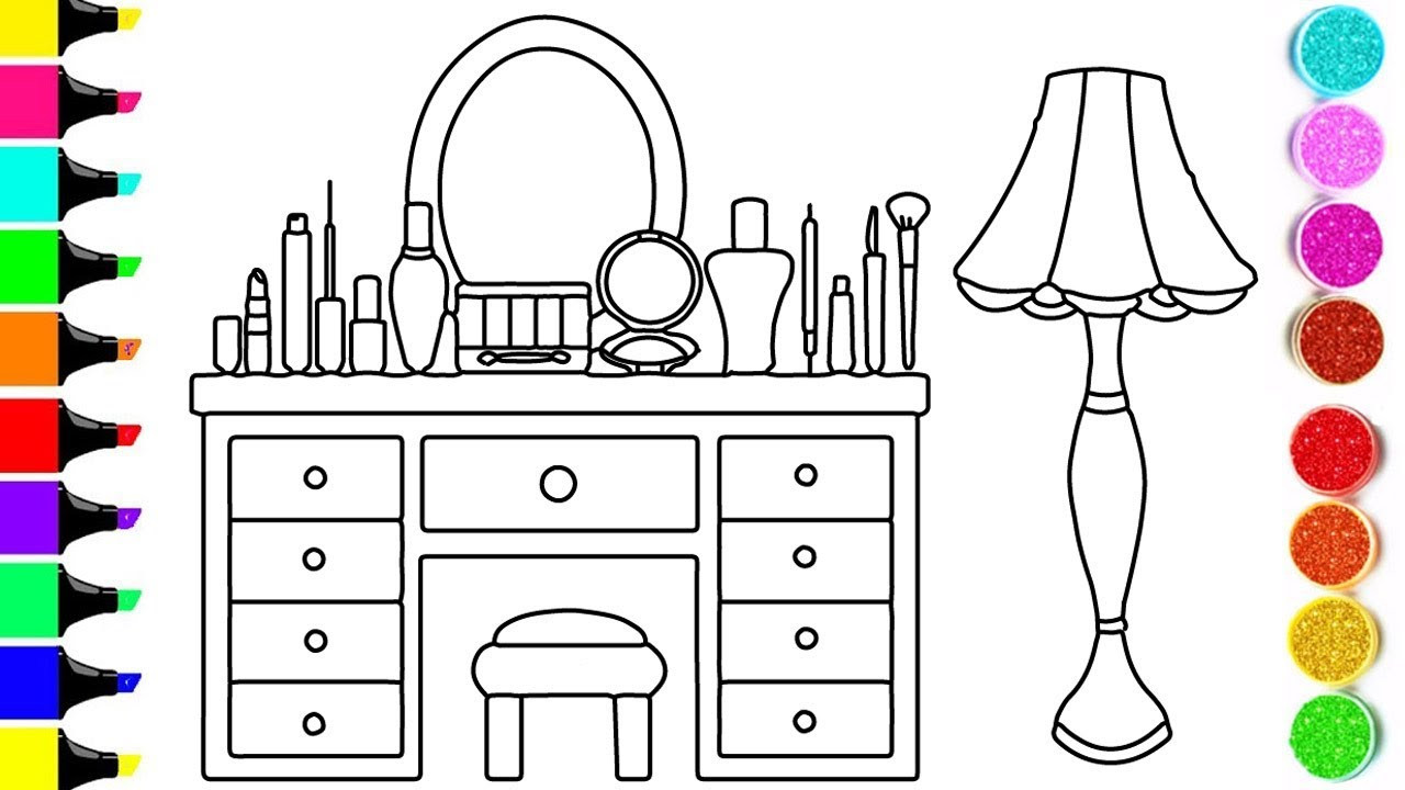 Coloring Table For Kids
 DRESSING TABLE Drawing And Coloring For KIDS DRESSING