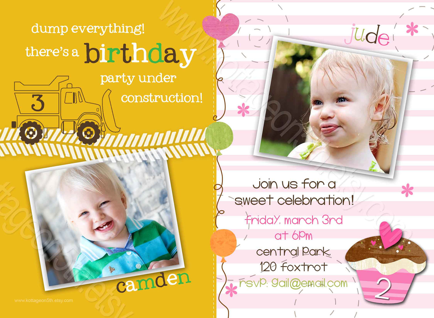 Combined Birthday Party Invitations
 Joint Birthday Party Invitations – FREE Printable Birthday