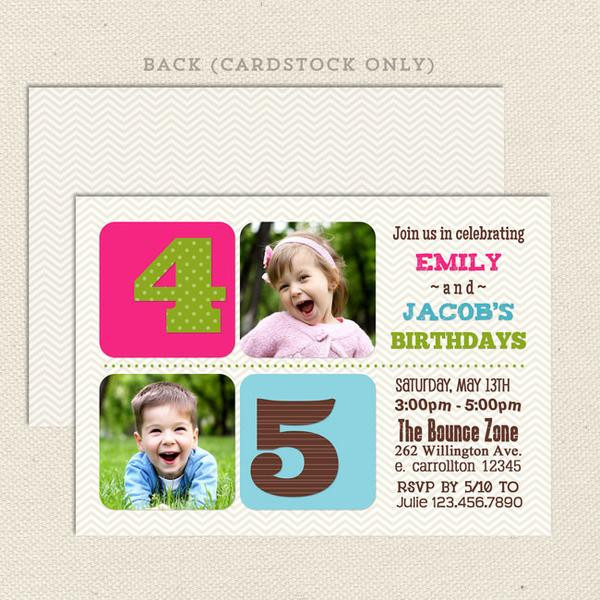 Combined Birthday Party Invitations
 Chevron Joint Birthday Party Invitations – Lil Sprout