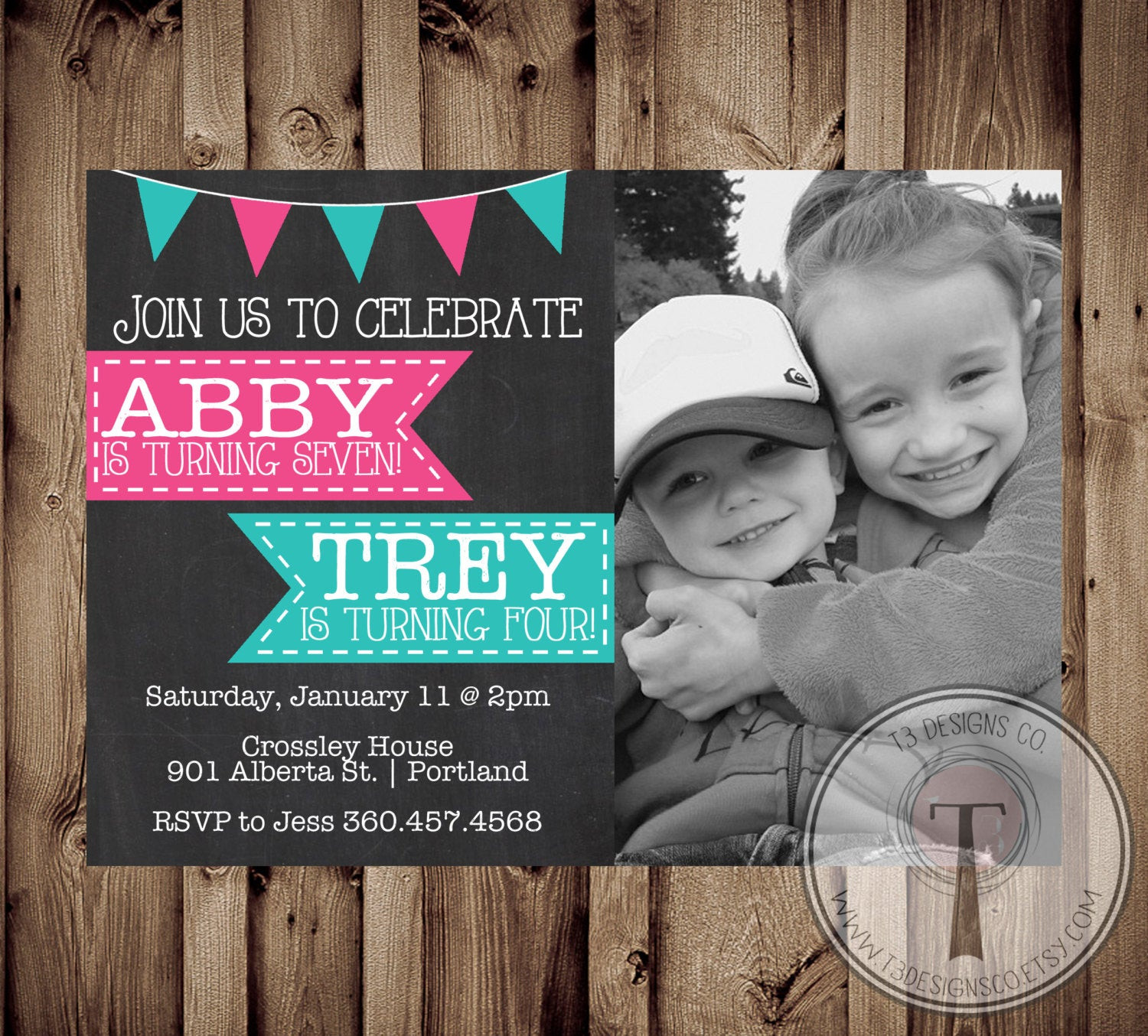 Combined Birthday Party Invitations
 Joint Birthday Party Invitation Twin Birthday Invitation Boy