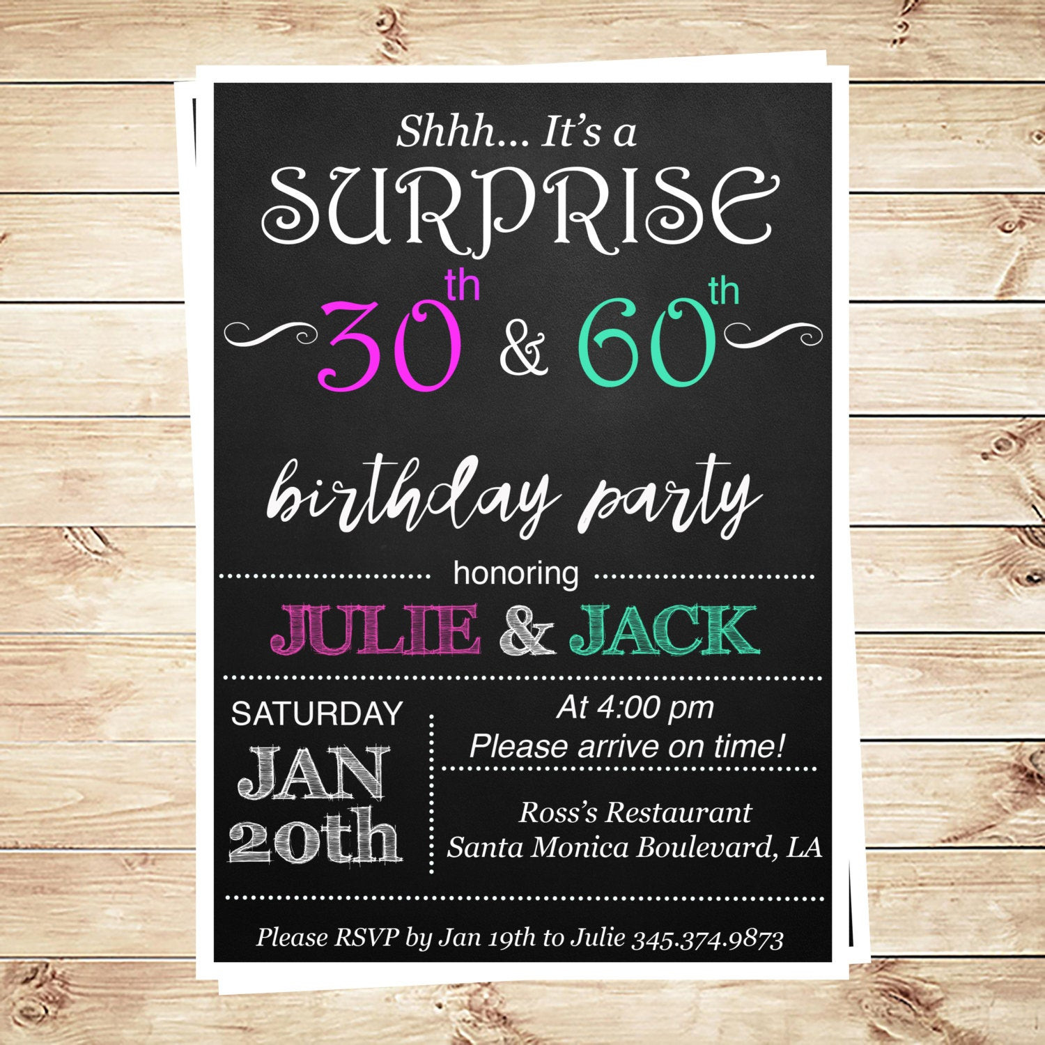 Combined Birthday Party Invitations
 Joint birthday party invitations for adults by