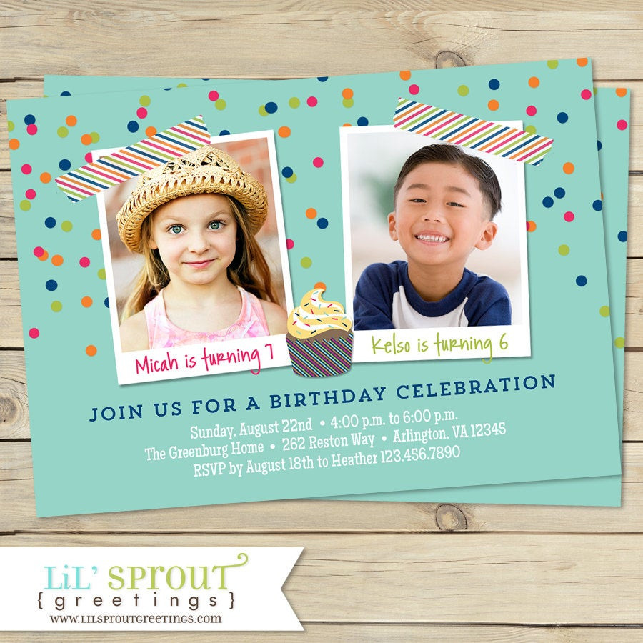 Combined Birthday Party Invitations
 bined Birthday Party Invitations Boy or Girl Options