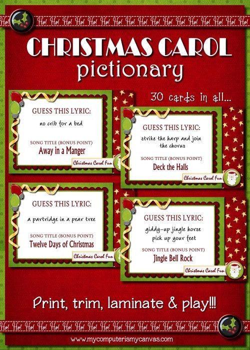 Company Christmas Party Game Ideas
 Christmas Carol Pictionary Christmas Games Family Game