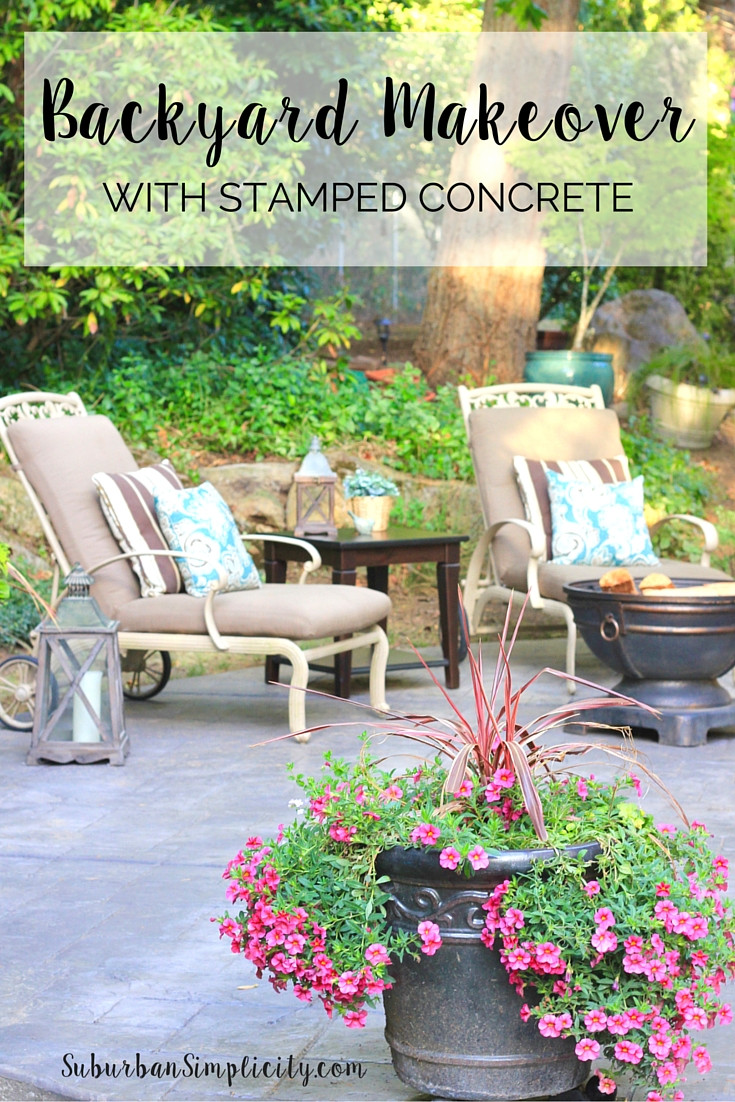 Concrete Backyard Makeover
 Patio Pavers or Stamped Concrete