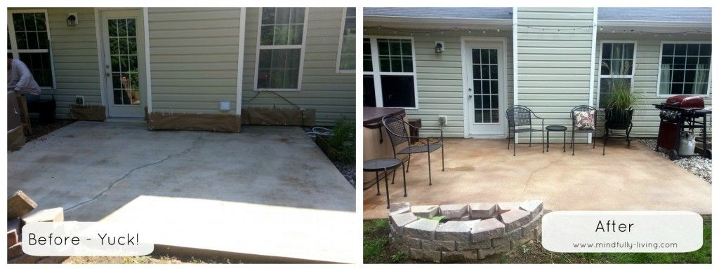 Concrete Backyard Makeover
 Patio Makeover with Rustoleum Concrete Stain