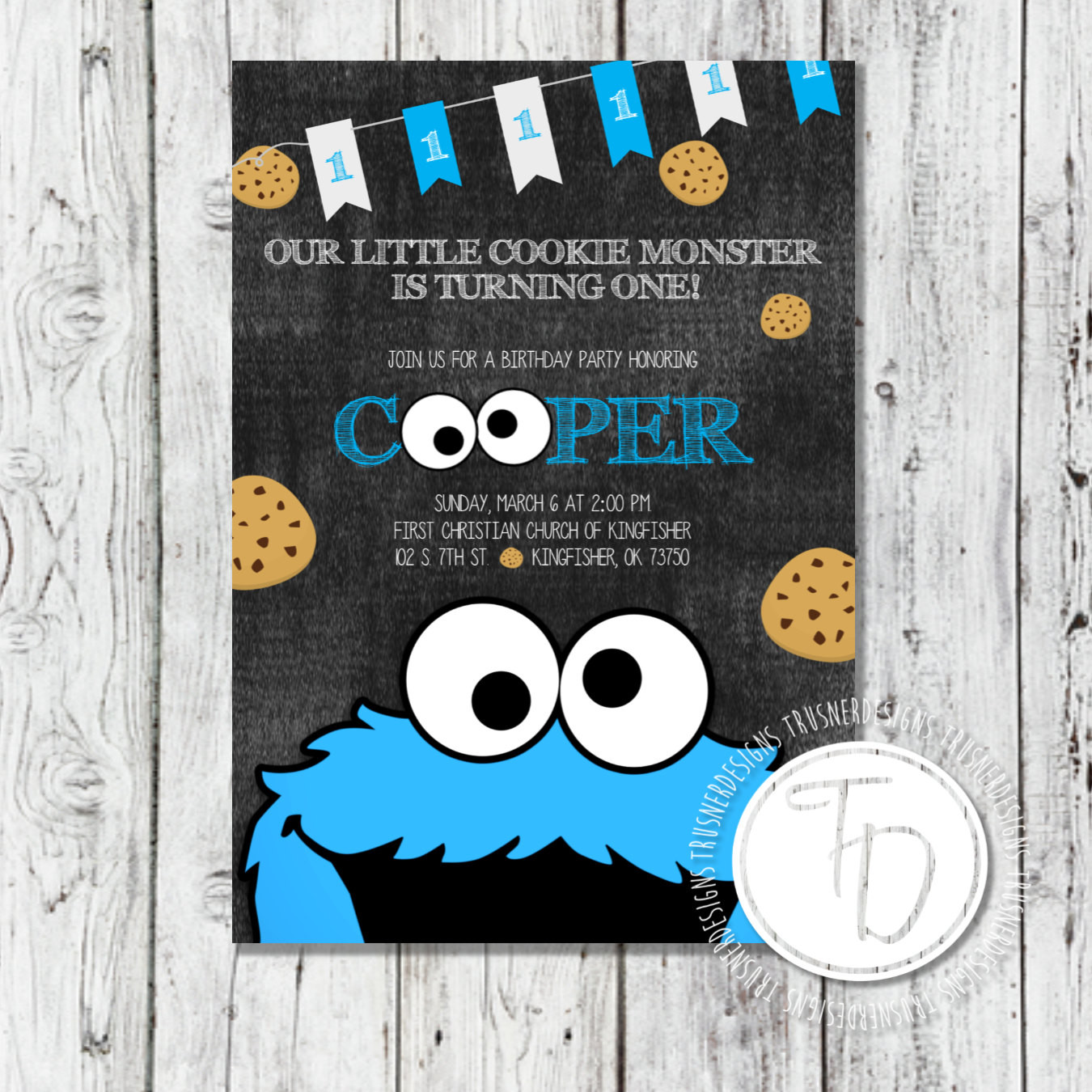 Cookie Monster Birthday Invitations
 Cookie Monster Birthday Invitation Sesame Street Birthday