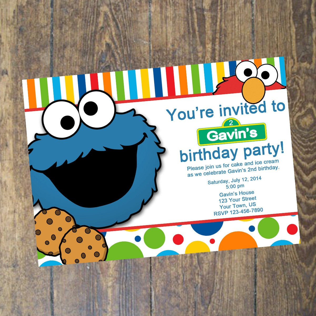 Cookie Monster Birthday Invitations
 Cookie Monster Birthday Invitation with elmo by