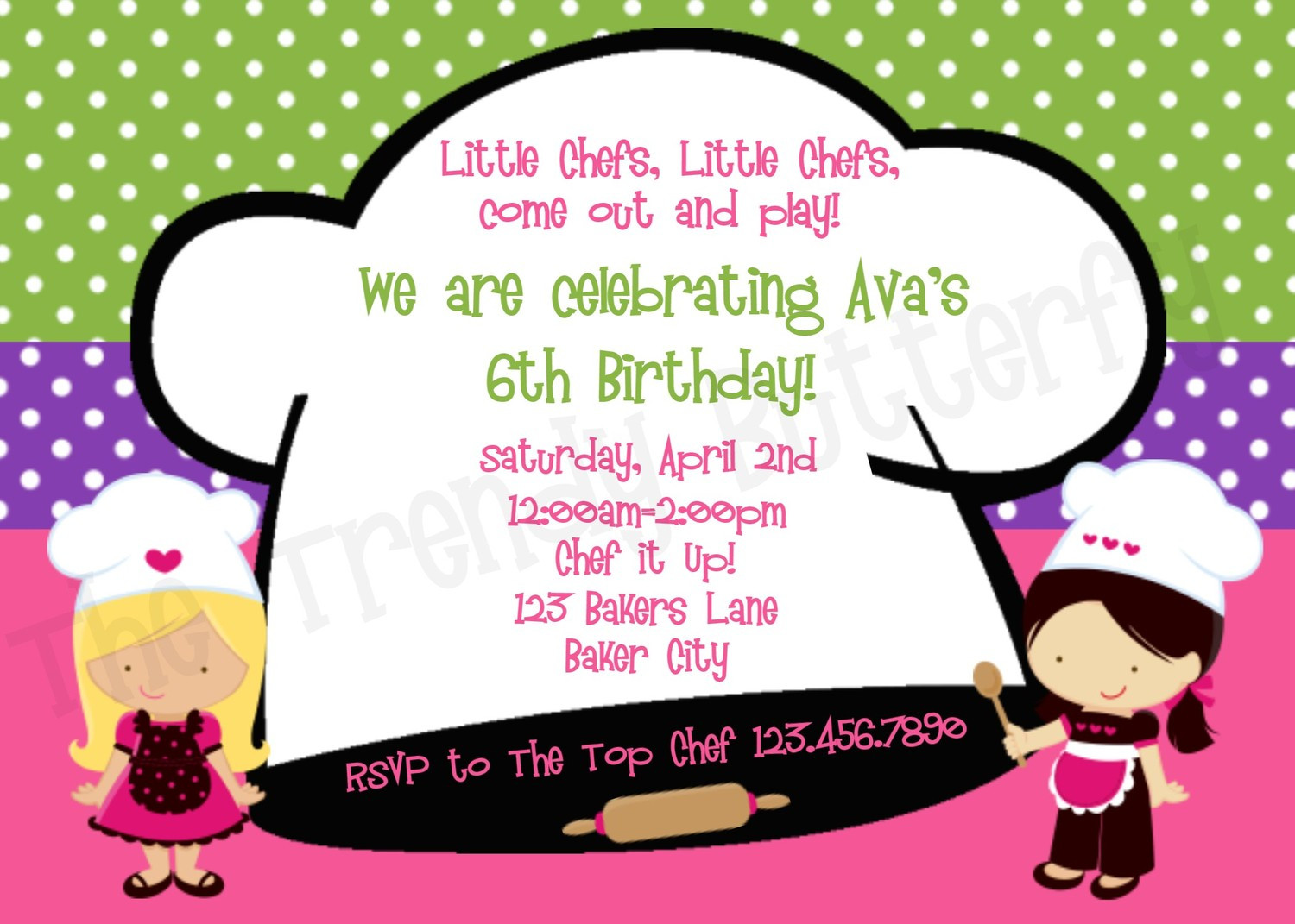 Cooking Birthday Party
 Printable Birthday Invitations Cooking Birthday Party