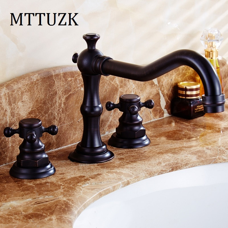 Copper Bathroom Faucets
 MTTUZK Antique Copper black bathroom faucet for hot and