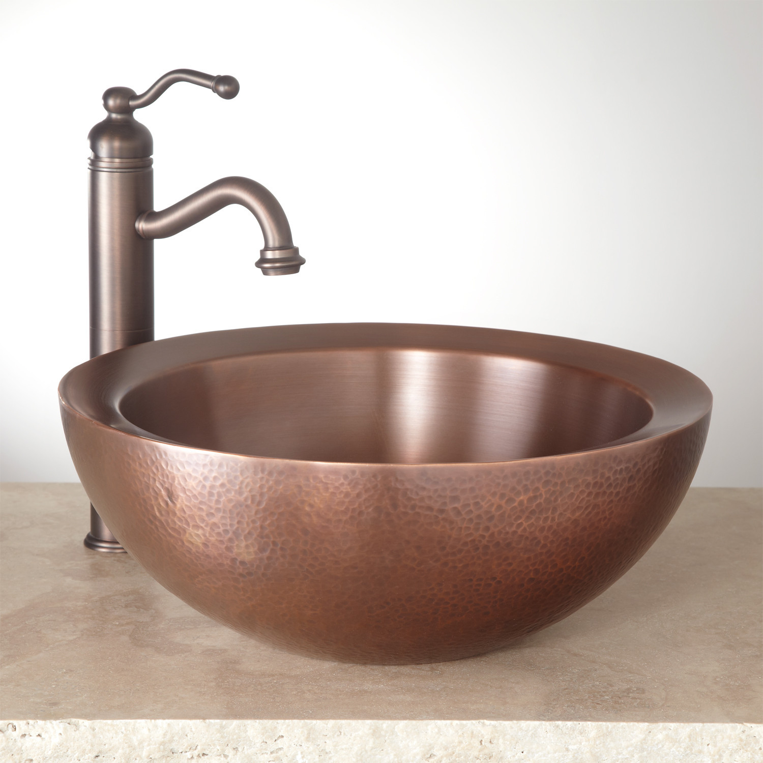 Copper Bathroom Sink
 16" Casalina Double Wall Hammered Copper Vessel Sink