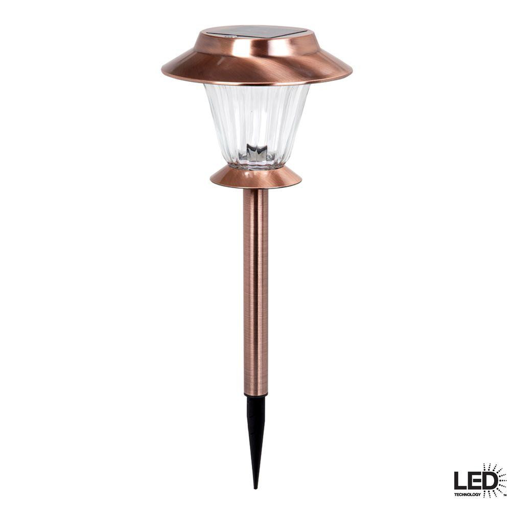 Copper Landscape Lighting
 Hampton Bay Outdoor Antique Copper Solar LED Walk Light