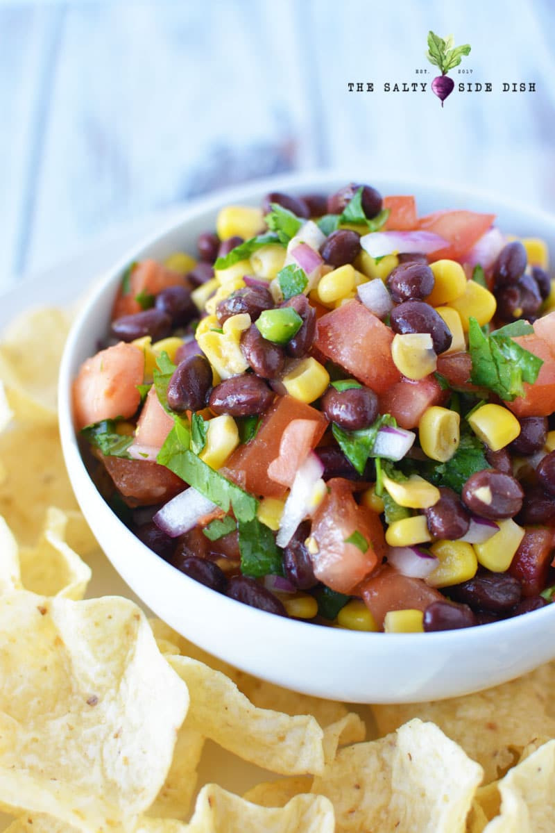 Corn And Black Bean Salsa
 Black Bean and Corn Salsa with Red ions and Fresh Cilantro