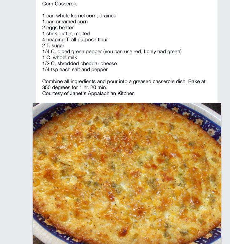 Corn Casserole Without Cornbread Mix
 17 Best images about Casserole Dishes on Pinterest