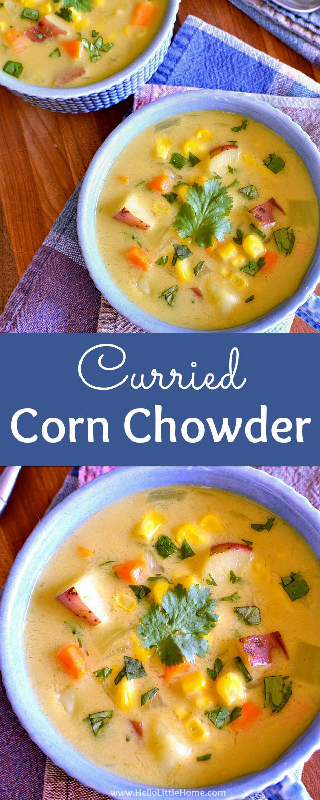 Corn Chowder Vegetarian
 Easy Curried Corn Chowder with Coconut Milk