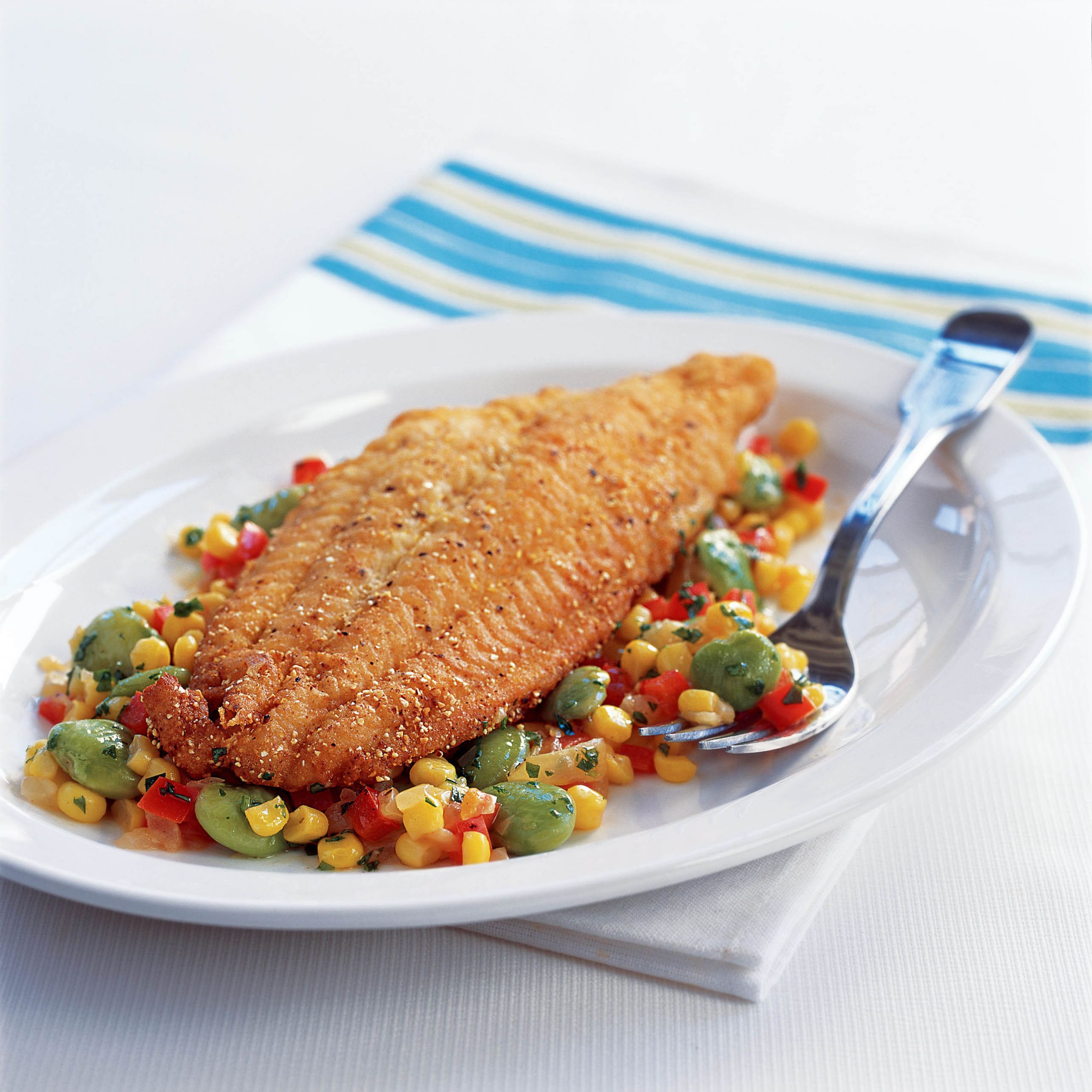 Cornmeal Fish Fry
 Cornmeal Fried Fish and Succotash