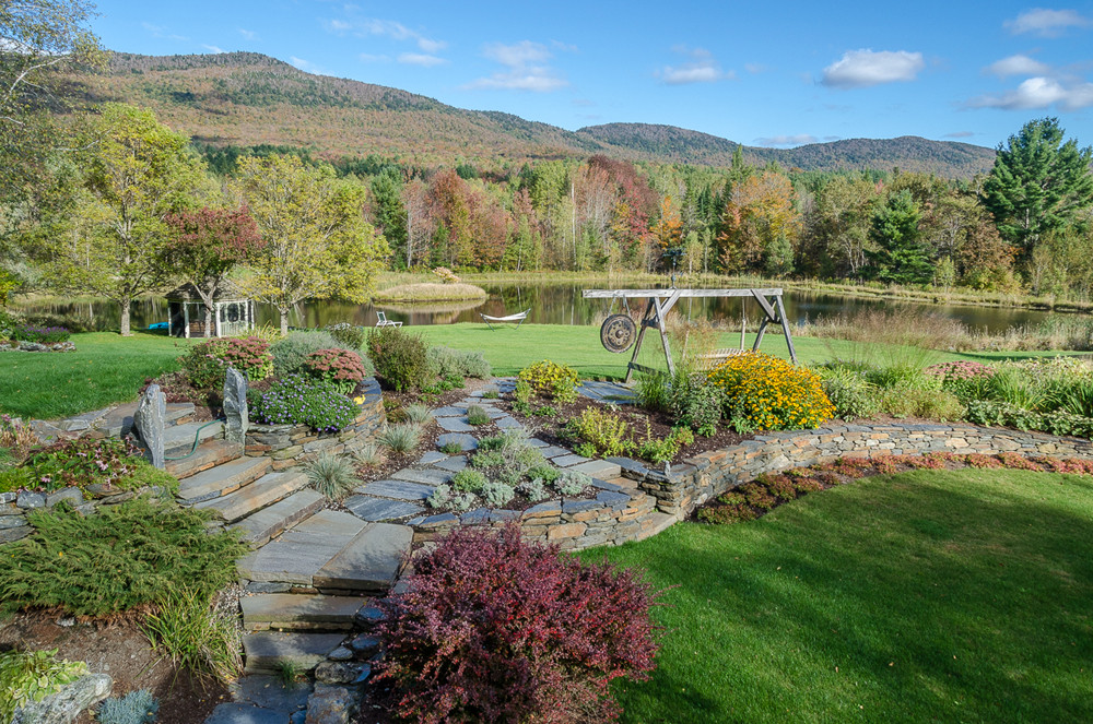 Country Outdoor Landscape
 Three Gardens Outdoor Spaces Vermont Landscape and