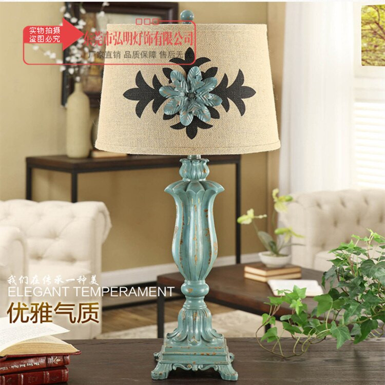 Country Table Lamps Living Room
 TUDA American Country Style Vintage Table Lamp For Living