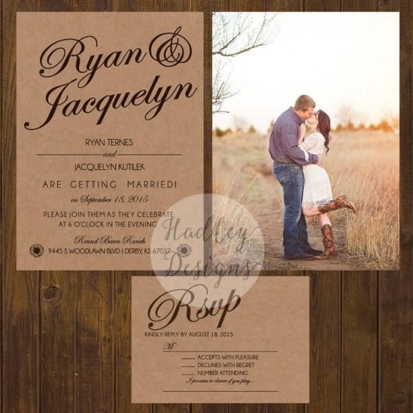 Country Themed Wedding Invitations
 Rustic Country Style Wedding Invitations