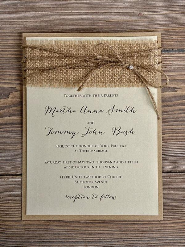 Country Themed Wedding Invitations
 Top 15 popular rustic wedding invitaitons idea samples on