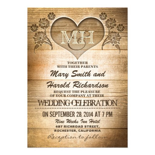 Country Themed Wedding Invitations
 rustic wood country wedding invitations