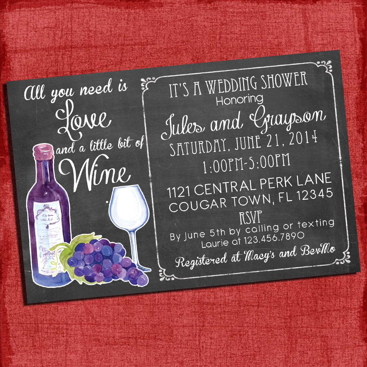 Couples Wedding Shower Ideas Themes
 Printable Wine theme Couples Coed Wedding Shower Invitation I