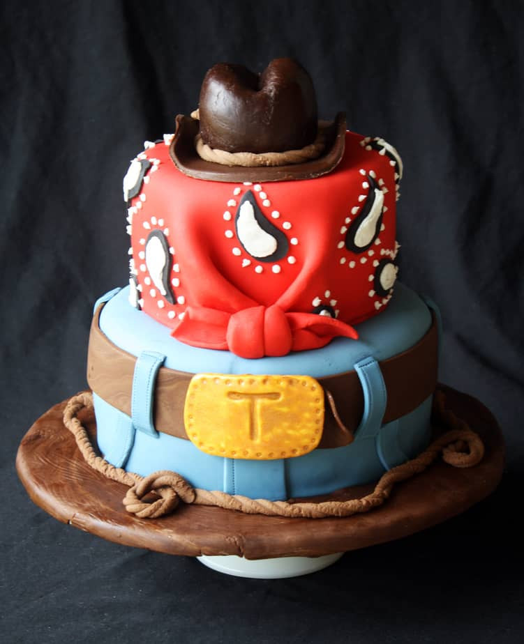 Cowboy Birthday Cakes
 Cowboy Cake with Jeans Bandana & Hat