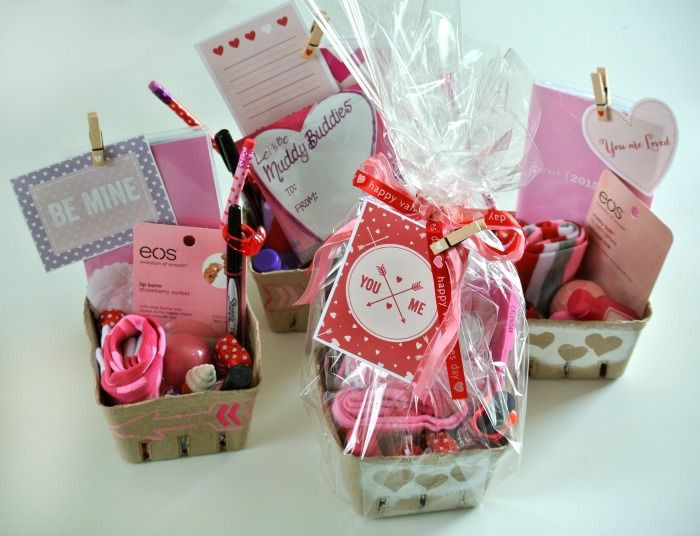 Coworker Valentine Gift Ideas
 Mini Gift Baskets Personalized with Stencil Masks and