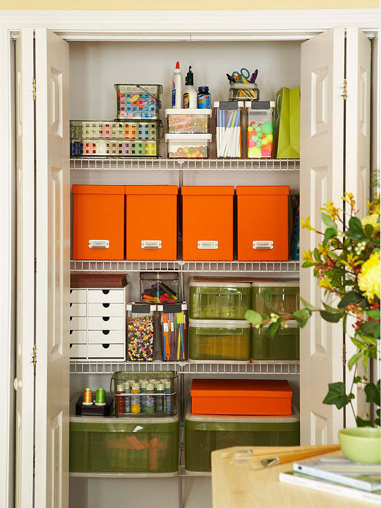 Craft Closet Organization Ideas
 Crafting a Craft Room • The Bud Decorator