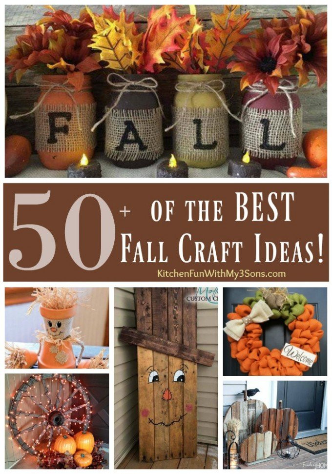 Craft Ideas For Fall Decorating
 Over 50 of the BEST DIY Fall Craft Ideas Kitchen Fun