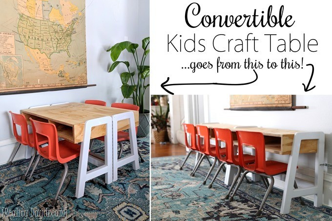 Craft Table Kids
 Convertible Kids Craft Table Tutorial FREE building plans