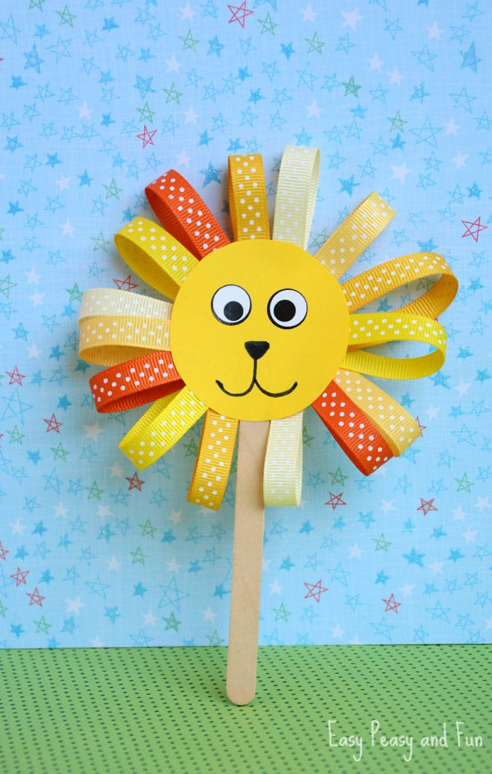 Crafts Ideas For Kids
 Ribbon Lion Puppet Craft Lion Crafts for Kids Easy